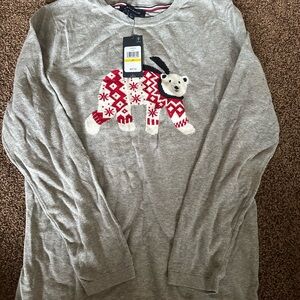 Tommy Hilfiger Gray Crewneck Sweater with Signature Neck Trim